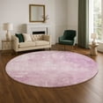 thumbnail image 1 of Addison Rugs Mayfield Premium Machine Washable Transitional Modern Pink Round Rug, 8' x 8', 1 of 6