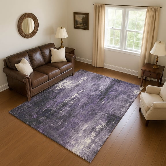 Addison Rugs Mayfield Premium Machine Washable Transitional Modern Purple Rectangle Rug, 10' x 14'