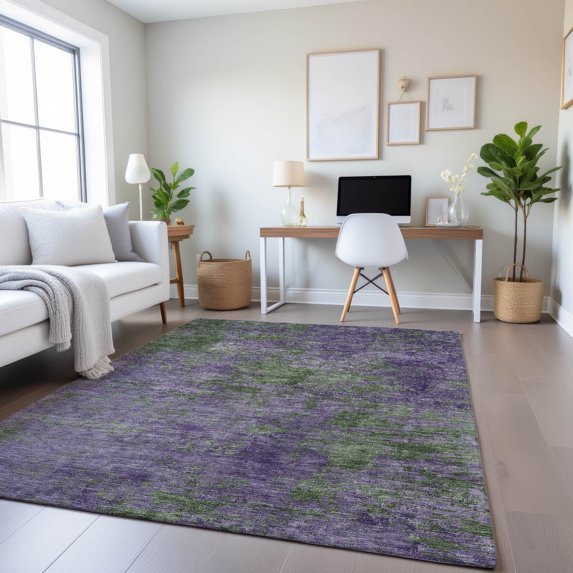 Addison Rugs Mayfield Premium Machine Washable Transitional Modern Purple Rectangle Rug, 3' x 5'