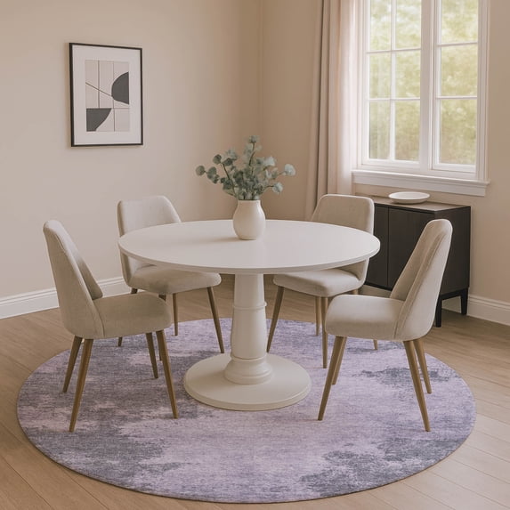 Addison Rugs Mayfield Premium Machine Washable Transitional Modern Purple Round Rug, 8' x 8'