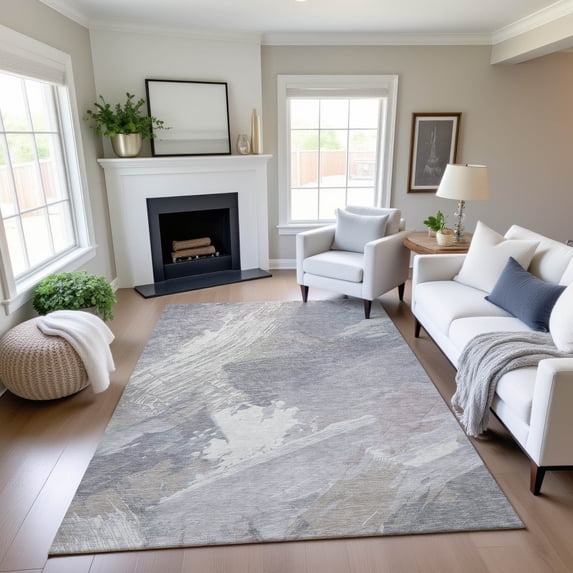 Addison Rugs Mayfield Premium Machine Washable Transitional Modern Putty Rectangle Rug, 9' x 12'