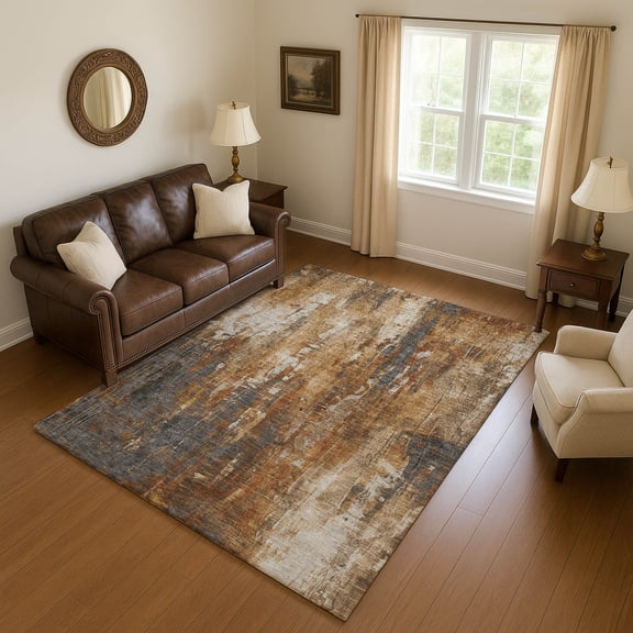 Addison Rugs Mayfield Premium Machine Washable Transitional Modern Rust Rectangle Rug, 2'6" x 3'10"
