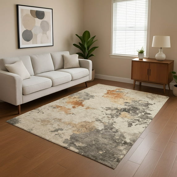Addison Rugs Mayfield Premium Machine Washable Transitional Modern Rust Rectangle Rug, 5' x 7'6"