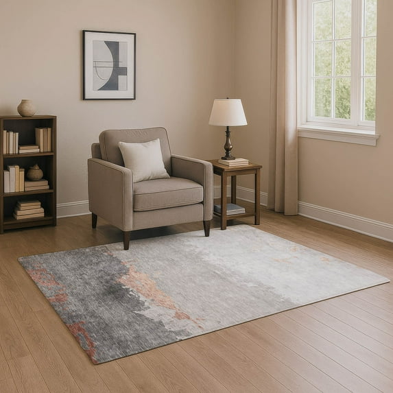 Addison Rugs Mayfield Premium Machine Washable Transitional Modern Salmon Rectangle Rug, 2'6" x 3'10"