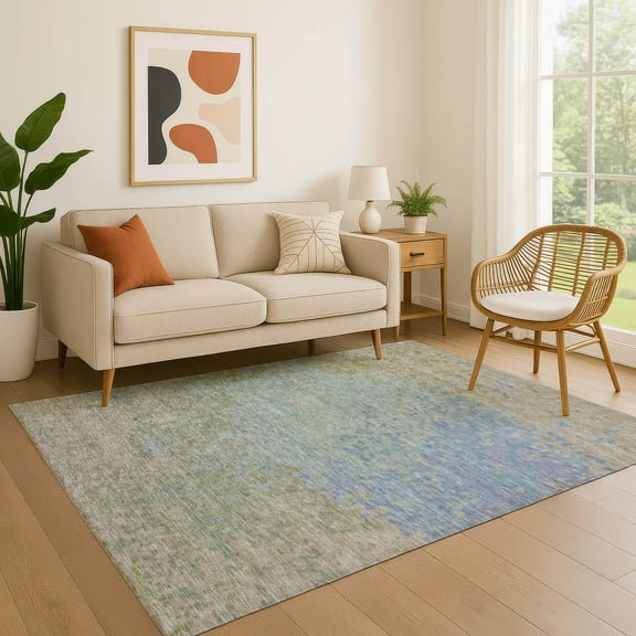 Addison Rugs Mayfield Premium Machine Washable Transitional Modern Sky Rectangle Rug, 10' x 14'