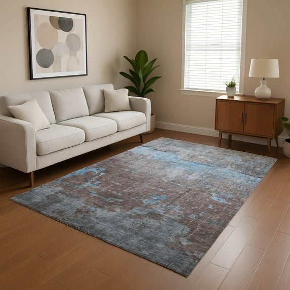 Addison Rugs Mayfield Premium Machine Washable Transitional Modern Sky Rectangle Rug, 3' x 5'