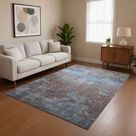 Addison Rugs Mayfield Premium Machine Washable Transitional Modern Sky Rectangle Rug, 5' x 7'6"