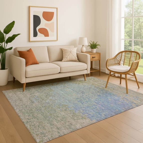 Addison Rugs Mayfield Premium Machine Washable Transitional Modern Sky Rectangle Rug, 8' x 10'