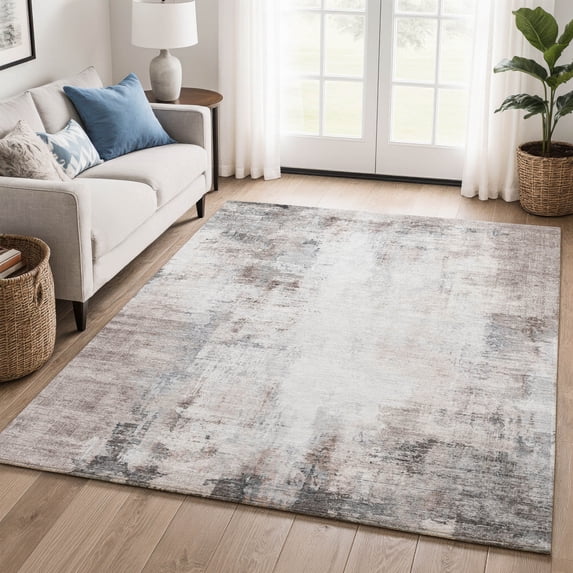 Addison Rugs Mayfield Premium Machine Washable Transitional Modern Taupe Rectangle Rug, 3' x 5'