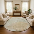 thumbnail image 1 of Addison Rugs Mayfield Premium Machine Washable Transitional Modern Taupe Round Rug, 8' x 8', 1 of 6