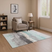 Addison Rugs Mayfield Premium Machine Washable Transitional Modern Teal Rectangle Rug, 10' x 14'