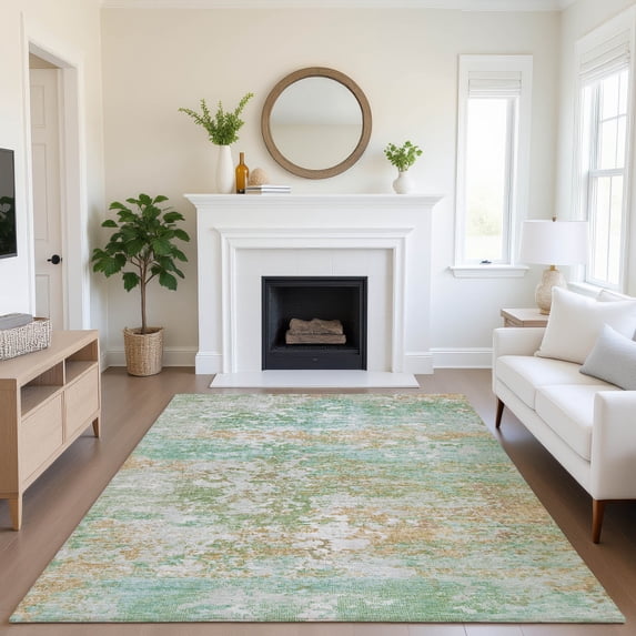 Addison Rugs Mayfield Premium Machine Washable Transitional Modern Teal Rectangle Rug, 3' x 5'