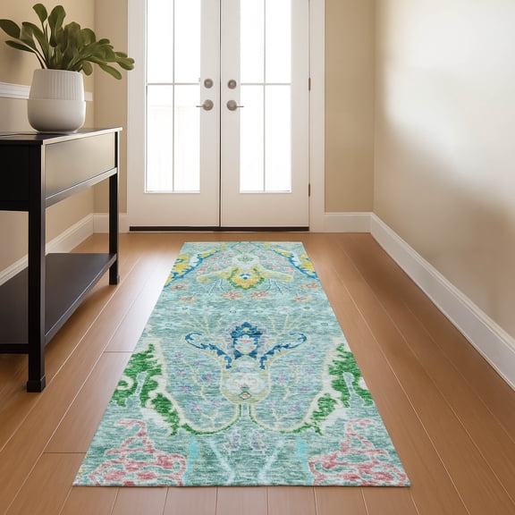Addison Rugs Mayfield Premium Machine Washable Transitional Modern Teal Runner Rug, 2'3" x 7'6"