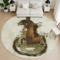 thumbnail image 1 of Addison Rugs Mayfield Premium Machine Washable Transitional Music Brown Round Rug, 8' x 8', 1 of 6