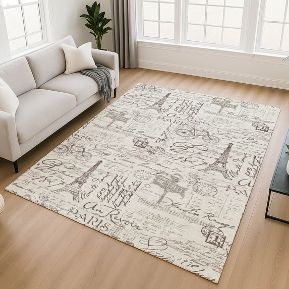 Addison Rugs Mayfield Premium Machine Washable Transitional Novelty Linen Rectangle Rug, 9' x 12'