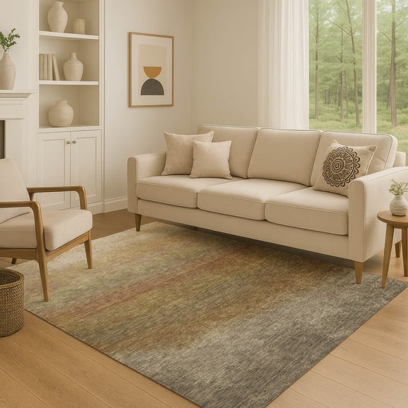 Addison Rugs Mayfield Premium Machine Washable Transitional Ombre Taupe Rectangle Rug, 2'6" x 3'10"