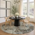 thumbnail image 1 of Addison Rugs Mayfield Premium Machine Washable Transitional Panel Beige Round Rug, 8' x 8', 1 of 5