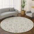 thumbnail image 1 of Addison Rugs Mayfield Premium Machine Washable Transitional Panel Ivory Round Rug, 8' x 8', 1 of 6
