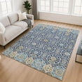 thumbnail image 1 of Addison Rugs Mayfield Premium Machine Washable Transitional Panel Navy Rectangle Rug, 5' x 7'6", 1 of 6