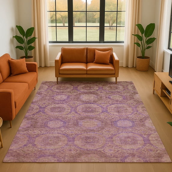 Addison Rugs Mayfield Premium Machine Washable Transitional Panels Blush Rectangle Rug, 10' x 14'
