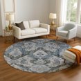 thumbnail image 1 of Addison Rugs Mayfield Premium Machine Washable Transitional Panels Gray Round Rug, 8' x 8', 1 of 6