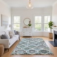 thumbnail image 1 of Addison Rugs Mayfield Premium Machine Washable Transitional Panels Teal Rectangle Rug, 10' x 14', 1 of 6