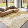 thumbnail image 1 of Addison Rugs Mayfield Premium Machine Washable Transitional Spiral Gold Rectangle Rug, 8' x 10', 1 of 8