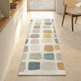 thumbnail image 1 of Addison Rugs Mayfield Premium Machine Washable Transitional Squares Ivory Runner Rug, 2'3" x 7'6", 1 of 8