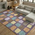 thumbnail image 1 of Addison Rugs Mayfield Premium Machine Washable Transitional Squares Purple Rectangle Rug, 10' x 14', 1 of 8