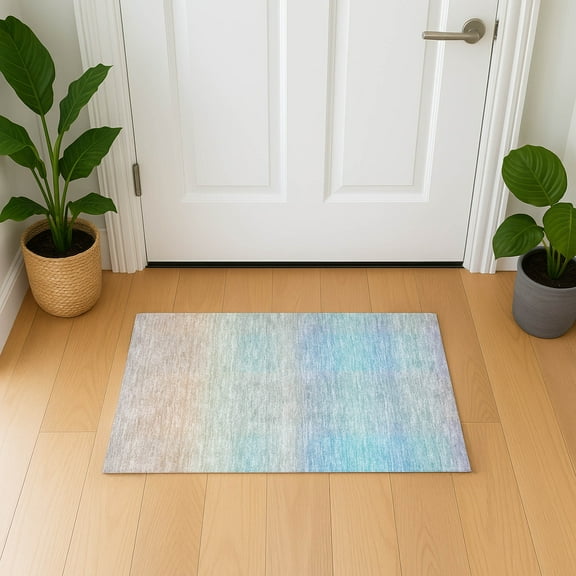 Addison Rugs Mayfield Premium Machine Washable Transitional Squares Sky Rectangle Rug, 1'8" x 2'6"