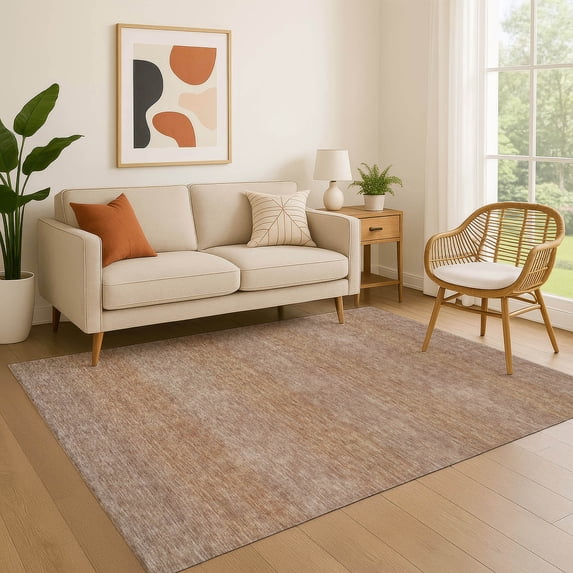 Addison Rugs Mayfield Premium Machine Washable Transitional Stripe Beige Rectangle Rug, 8' x 10'