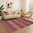 thumbnail image 1 of Addison Rugs Mayfield Premium Machine Washable Transitional Stripe Paprika Rectangle Rug, 5' x 7'6", 1 of 7