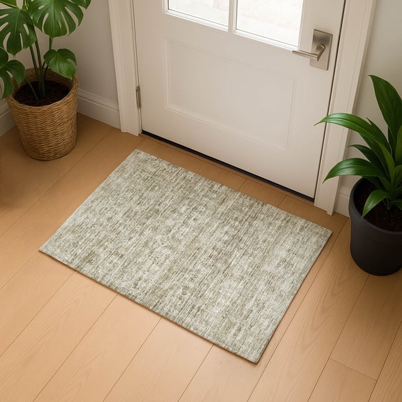 Addison Rugs Mayfield Premium Machine Washable Transitional Stripe Taupe Rectangle Rug, 1'8" x 2'6"