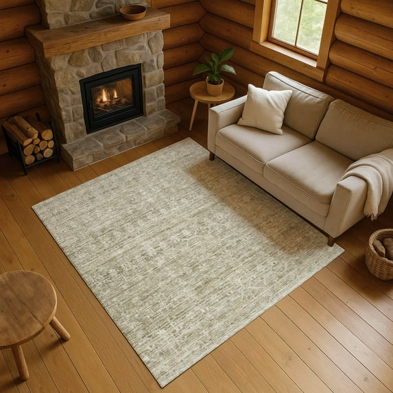 Addison Rugs Mayfield Premium Machine Washable Transitional Stripe Taupe Rectangle Rug, 10' x 14'