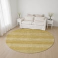 thumbnail image 1 of Addison Rugs Mayfield Premium Machine Washable Transitional Stripe Wheat Round Rug, 8' x 8', 1 of 6