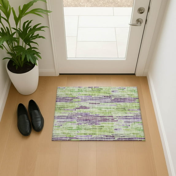 Addison Rugs Mayfield Premium Machine Washable Transitional Stripes Aloe Rectangle Rug, 1'8" X 2'6" Machine Washable Transitional Stripes Aloe Oversized Sherpa Throw Blanket