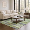 thumbnail image 1 of Addison Rugs Mayfield Premium Machine Washable Transitional Stripes Aloe Rectangle Rug, 8' X 10' Machine Washable Transitional Stripes Aloe Oversized Sherpa Throw Blanket, 1 of 7