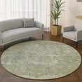 thumbnail image 1 of Addison Rugs Mayfield Premium Machine Washable Transitional Stripes Aloe Round Rug, 8' x 8', 1 of 6