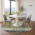 thumbnail image 1 of Addison Rugs Mayfield Premium Machine Washable Transitional Stripes Aloe Round Rug, 8' x 8', 1 of 6