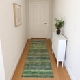 thumbnail image 1 of Addison Rugs Mayfield Premium Machine Washable Transitional Stripes Aloe Runner Rug, 2'3" X 7'6" Machine Washable Transitional Stripes Aloe Oversized Sherpa Throw Blanket, 1 of 6