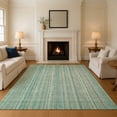 thumbnail image 1 of Addison Rugs Mayfield Premium Machine Washable Transitional Stripes Aqua Rectangle Rug, 2'6" X 3'10" Machine Washable Transitional Stripes Aqua Oversized Sherpa Throw Blanket, 1 of 7