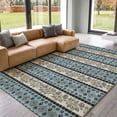 thumbnail image 1 of Addison Rugs Mayfield Premium Machine Washable Transitional Stripes Aqua Rectangle Rug, 8' x 10', 1 of 8
