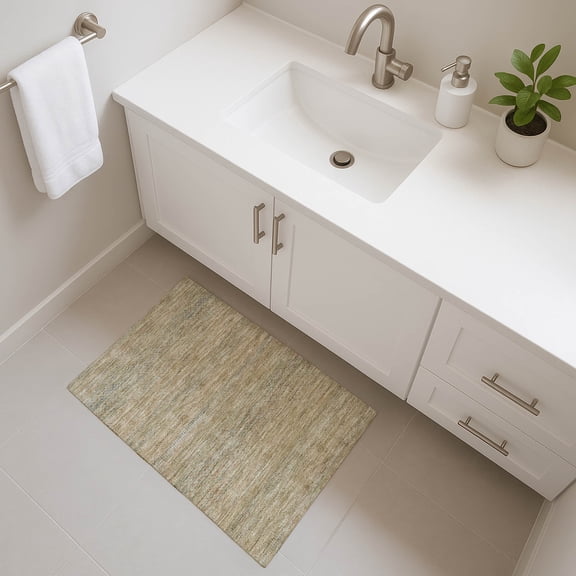 Addison Rugs Mayfield Premium Machine Washable Transitional Stripes Beige Rectangle Rug, 1'8" x 2'6"