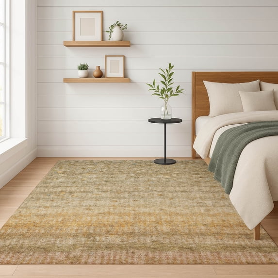 Addison Rugs Mayfield Premium Machine Washable Transitional Stripes Beige Rectangle Rug, 10' x 14'