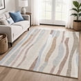 thumbnail image 1 of Addison Rugs Mayfield Premium Machine Washable Transitional Stripes Beige Rectangle Rug, 3' x 5', 1 of 6