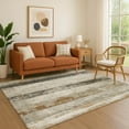thumbnail image 1 of Addison Rugs Mayfield Premium Machine Washable Transitional Stripes Beige Rectangle Rug, 3' x 5', 1 of 7