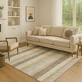 thumbnail image 1 of Addison Rugs Mayfield Premium Machine Washable Transitional Stripes Beige Rectangle Rug, 3' x 5', 1 of 7