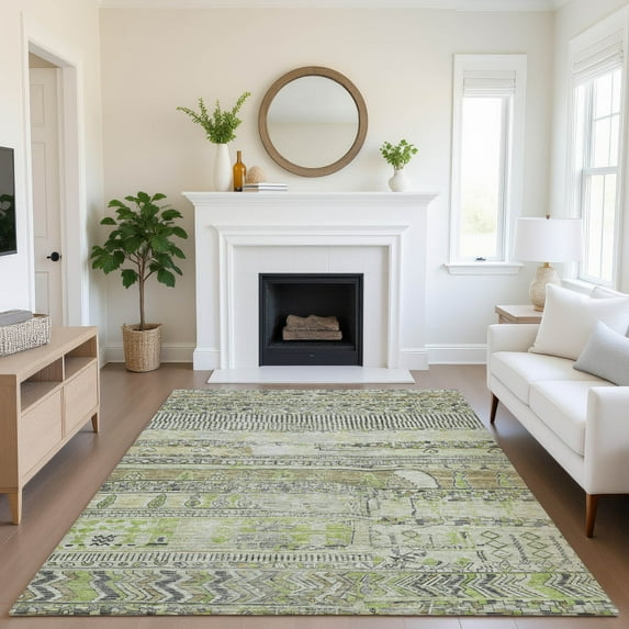 Addison Rugs Mayfield Premium Machine Washable Transitional Stripes Beige Rectangle Rug, 9' x 12'