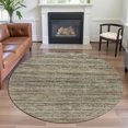 thumbnail image 1 of Addison Rugs Mayfield Premium Machine Washable Transitional Stripes Beige Round Rug, 8' x 8', 1 of 5