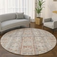 thumbnail image 1 of Addison Rugs Mayfield Premium Machine Washable Transitional Stripes Beige Round Rug, 8' x 8', 1 of 6